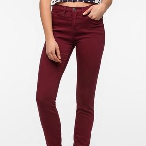 BDG - Maroon Mid Rise Twig Ankle Jeans